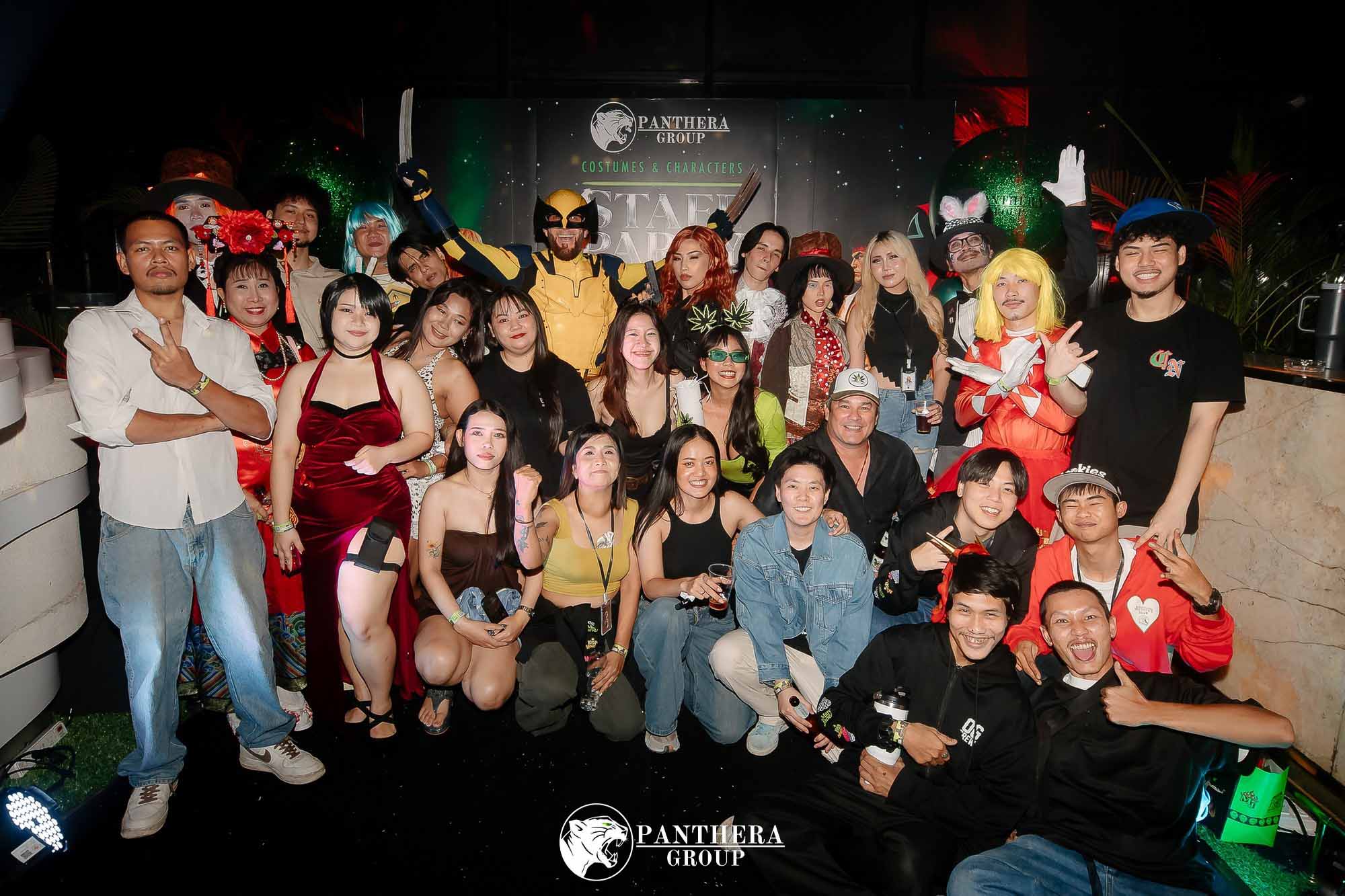 Benjamin Baskins (CEO, OG Canna Co) as Wolverine, Patty Petradda (Office Manager, OG Retail) as Black Widow, with members of the OG team