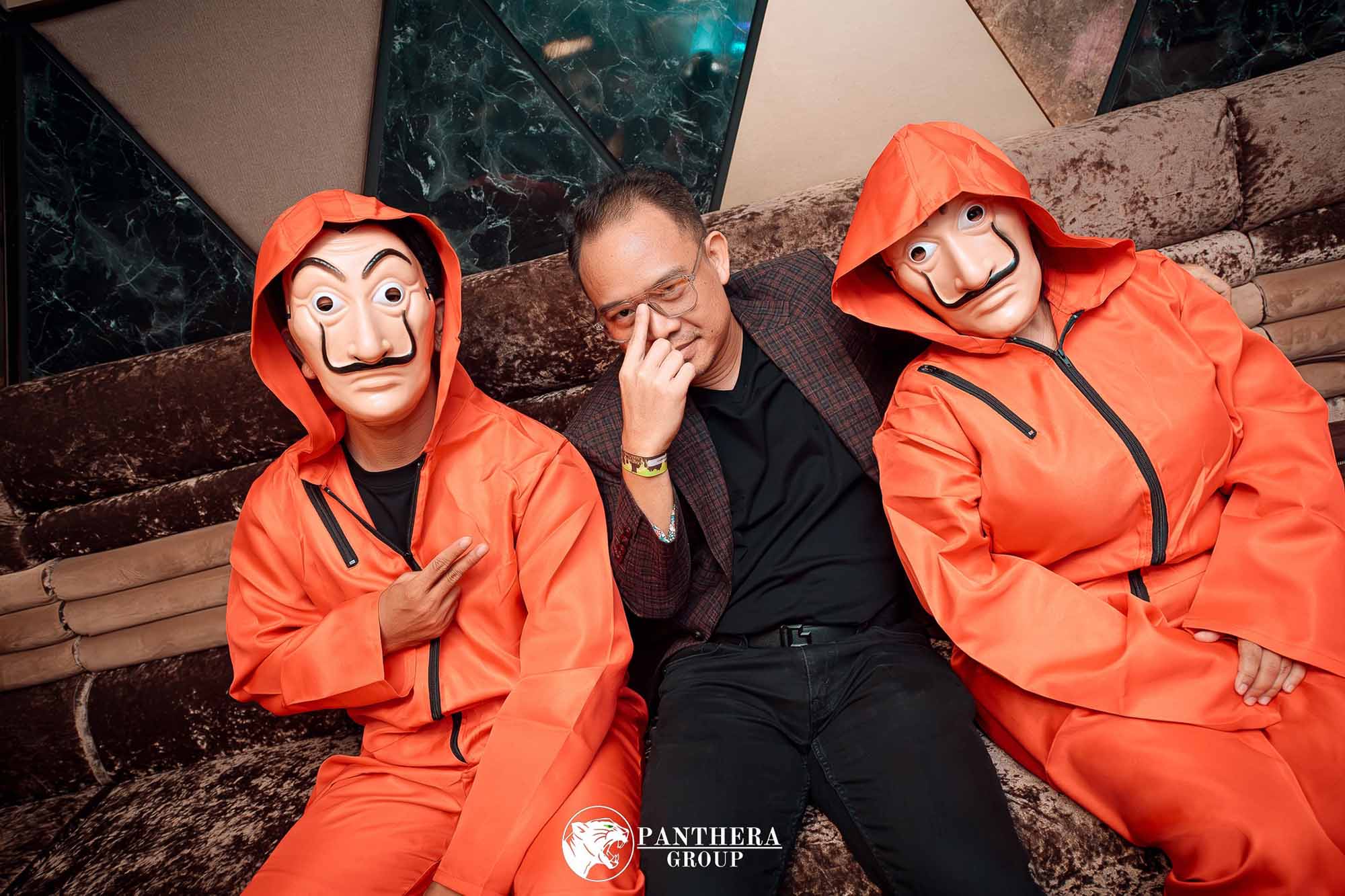 Patinya Senaveenin with members of the Sun Legal team as Money Heist